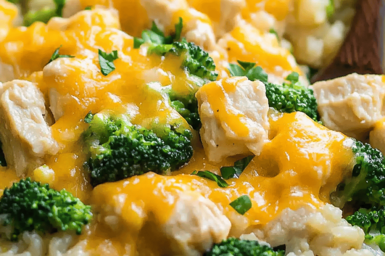 Crockpot Cheesy Chicken Broccoli Rice