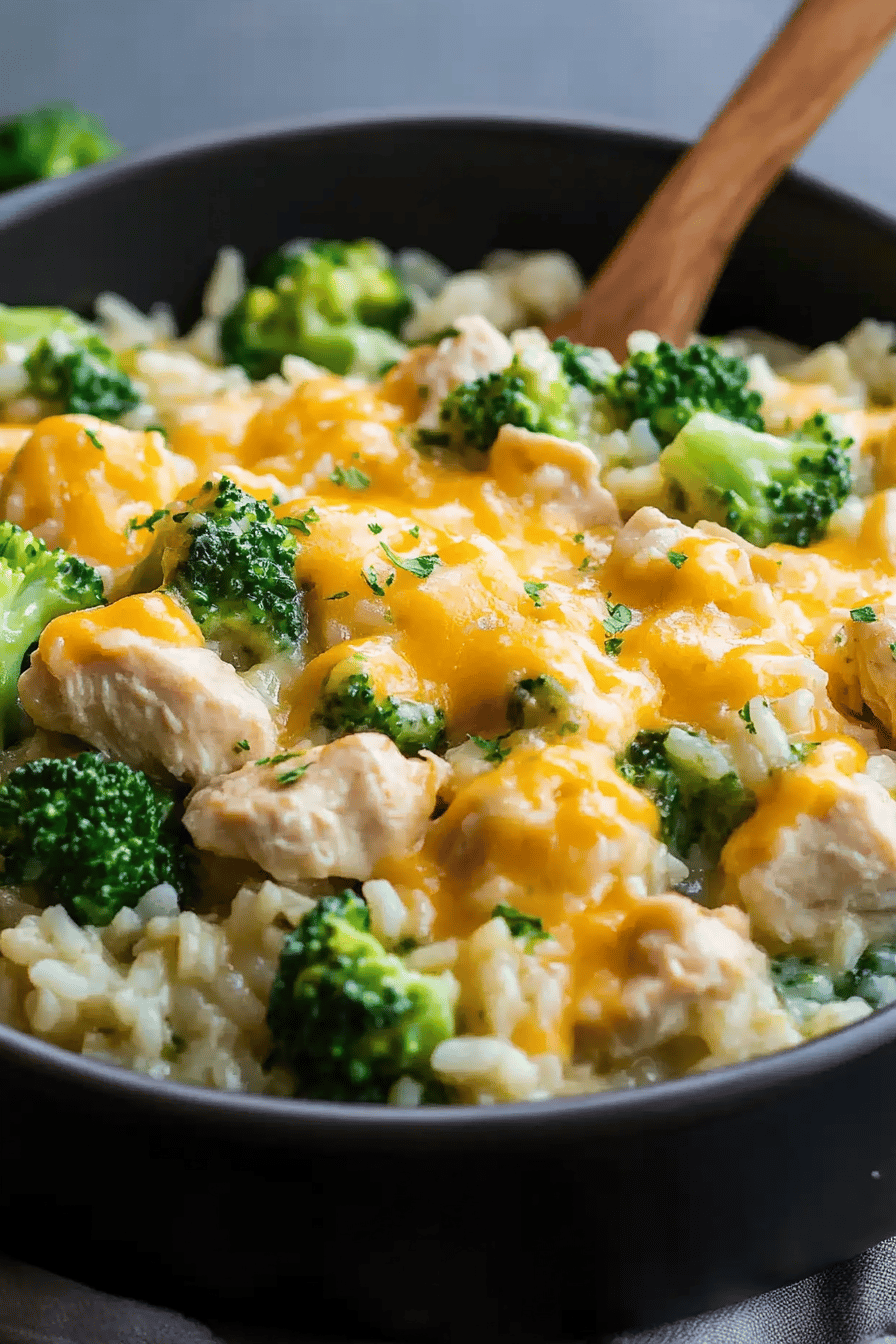 Crockpot Cheesy Chicken Broccoli Rice ingredients organized and measured on kitchen counter