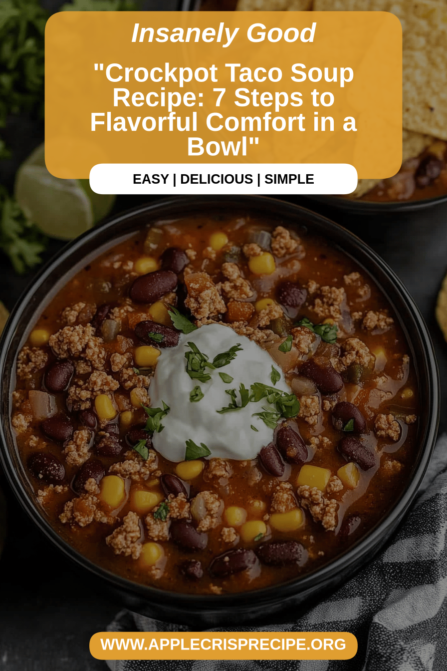 Crockpot Taco Soup Recipe final dish beautifully presented and ready to serve