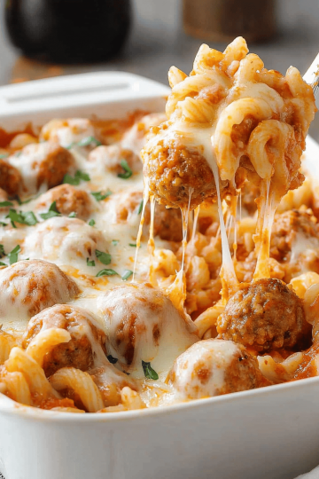 Dump and Bake Meatball Casserole