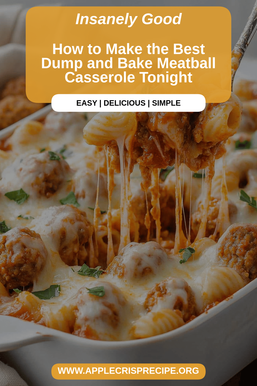 Dump and Bake Meatball Casserole final dish beautifully presented and ready to serve