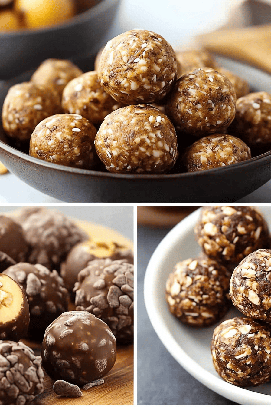 Energy ball recipes ingredients organized and measured on kitchen counter
