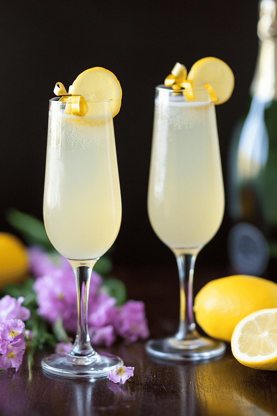French 75 cocktail slice on plate showing perfect texture and swirl pattern