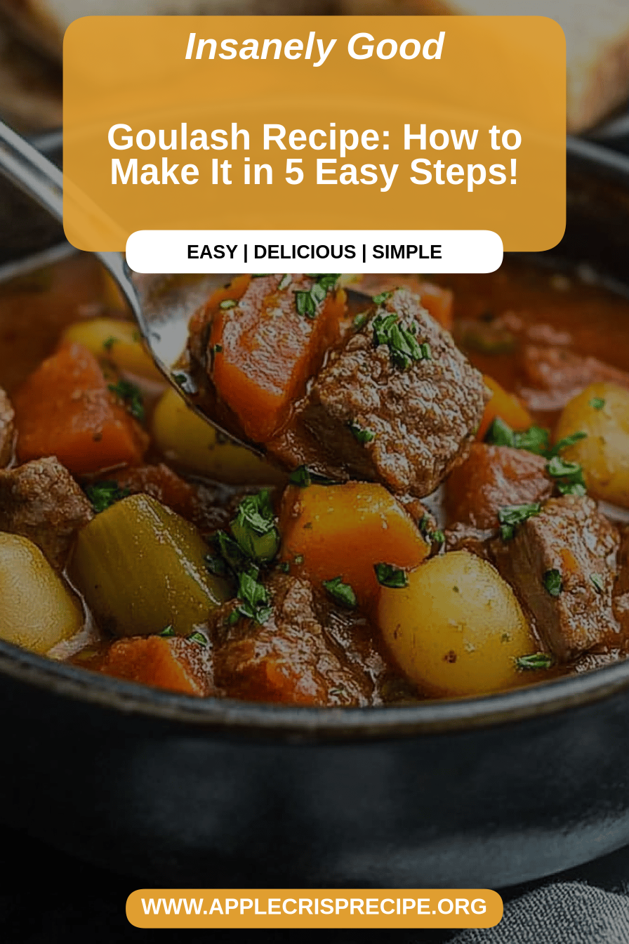 Goulash recipe final dish beautifully presented and ready to serve