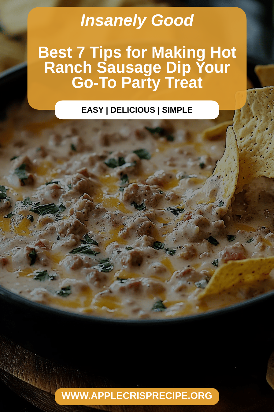 Hot Ranch Sausage Dip final dish beautifully presented and ready to serve