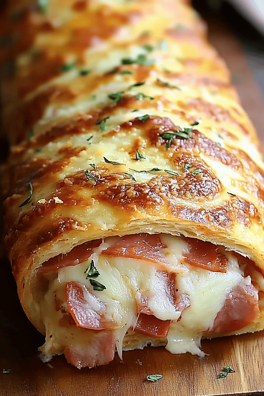 Italian Stromboli Recipe slice on plate showing perfect texture and swirl pattern