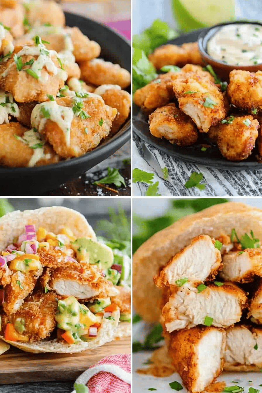 Leftover Fried Chicken Recipes ingredients organized and measured on kitchen counter