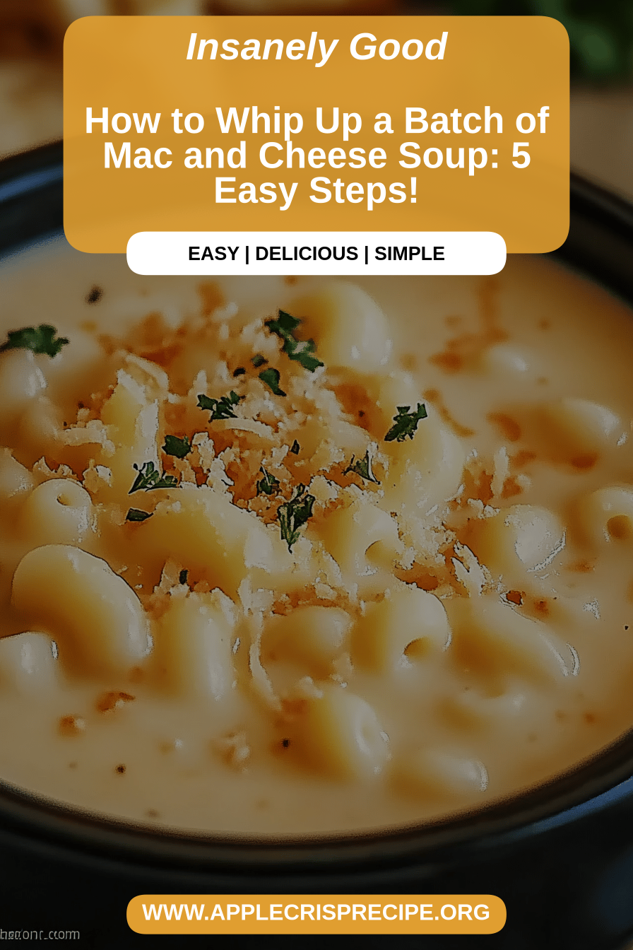 Mac and Cheese Soup final dish beautifully presented and ready to serve