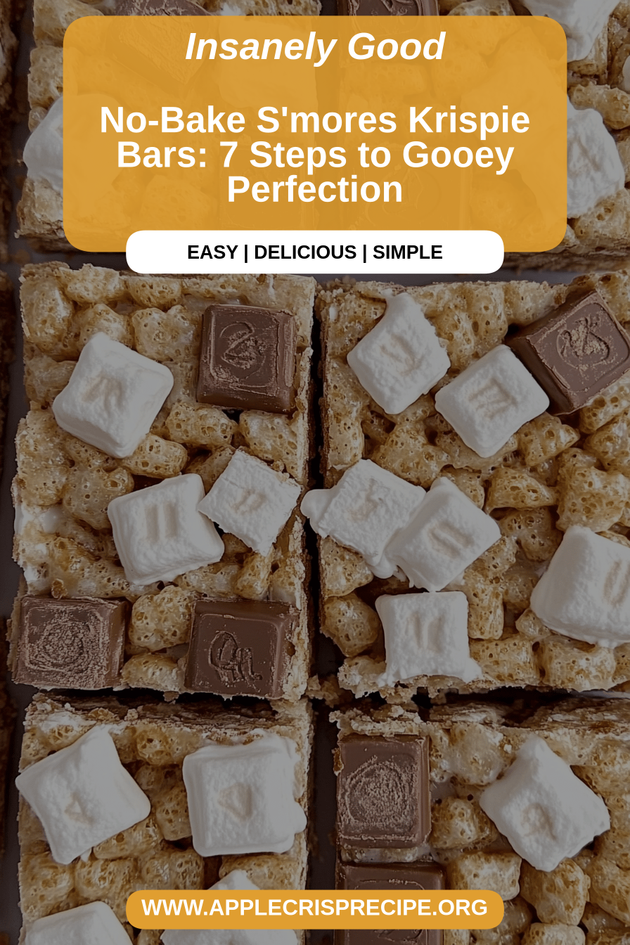 No-Bake S'mores Krispie Bars final dish beautifully presented and ready to serve