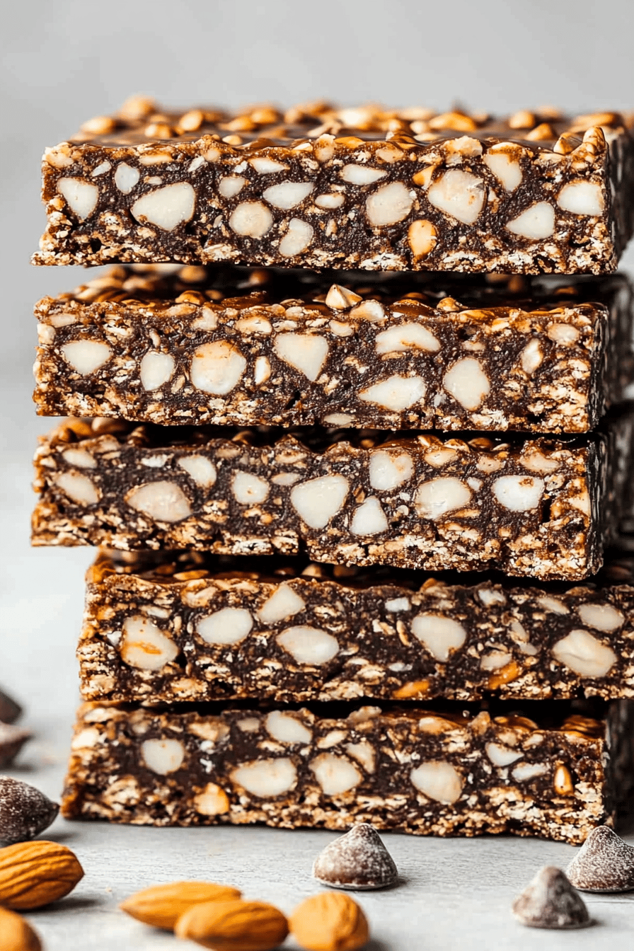 Nut bars slice on plate showing perfect texture and swirl pattern