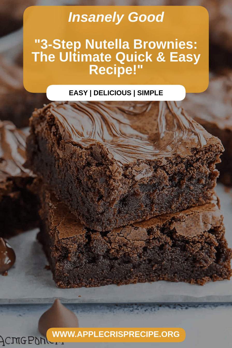 Nutella Brownies Recipe final dish beautifully presented and ready to serve