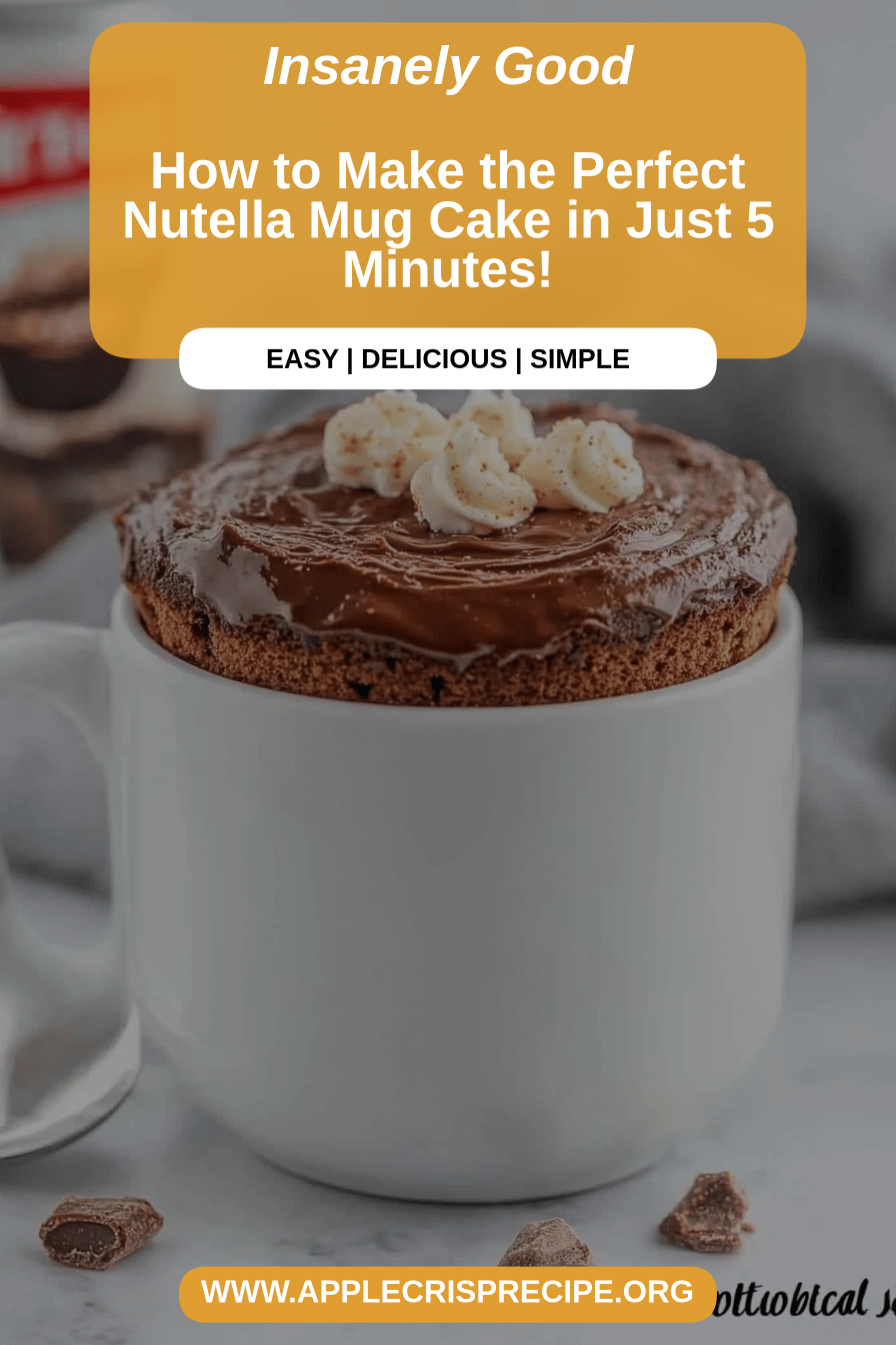 Nutella Mug Cake final dish beautifully presented and ready to serve