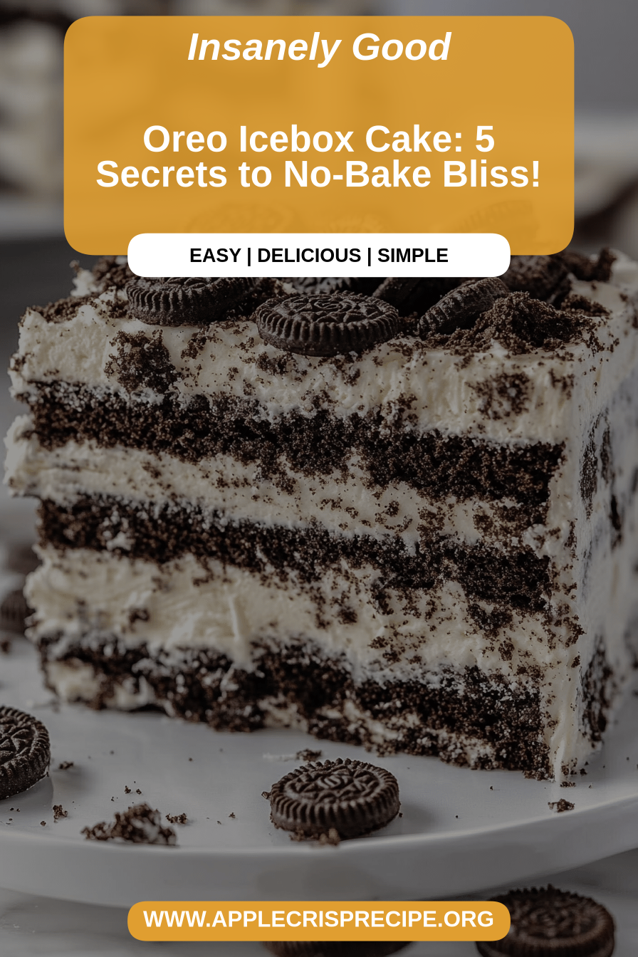 Oreo Icebox Cake final dish beautifully presented and ready to serve