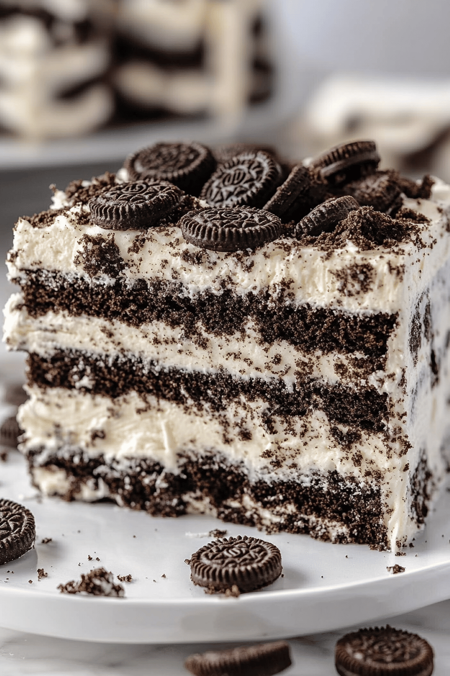 Oreo Icebox Cake ingredients organized and measured on kitchen counter