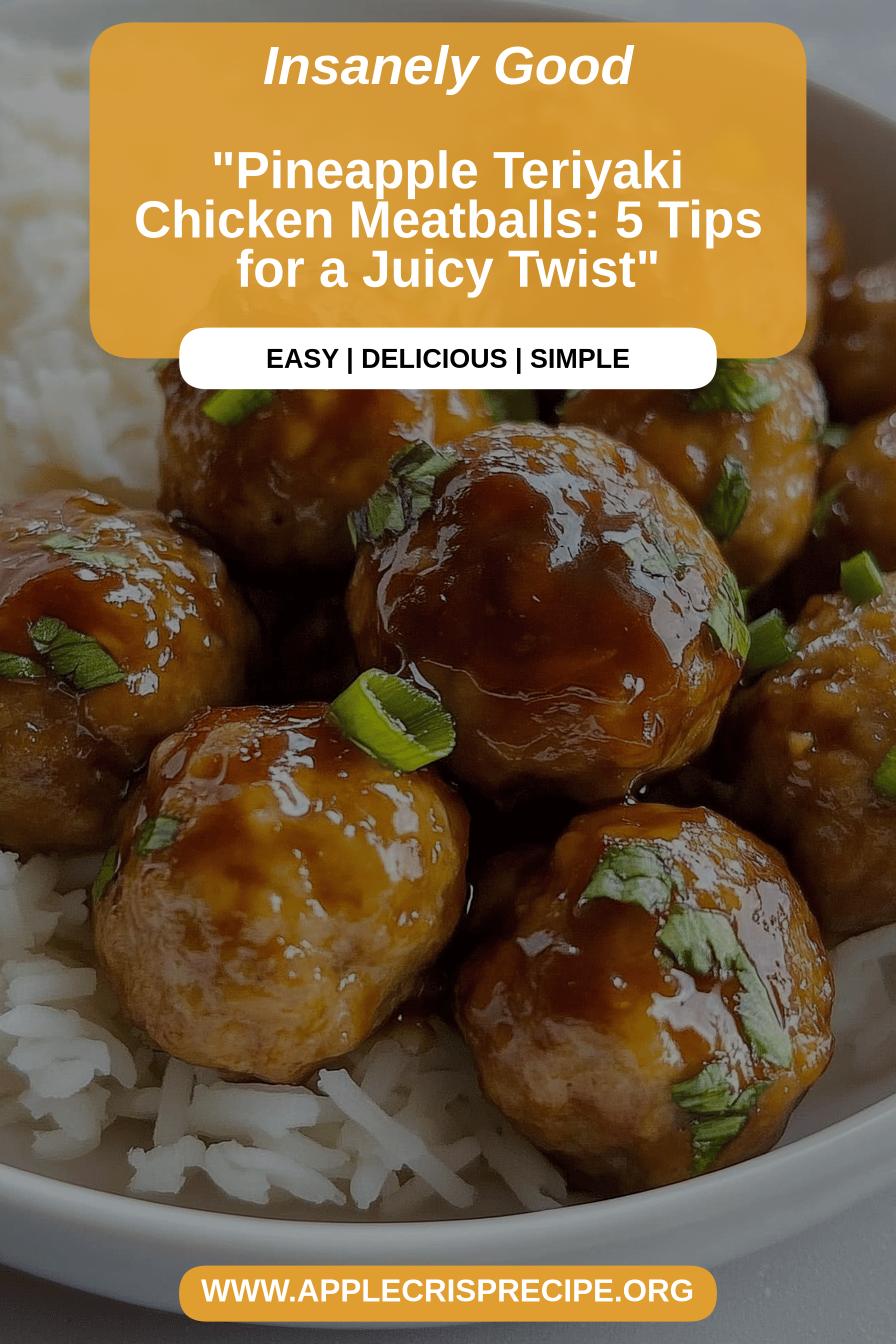 Pineapple Teriyaki Chicken Meatballs final dish beautifully presented and ready to serve