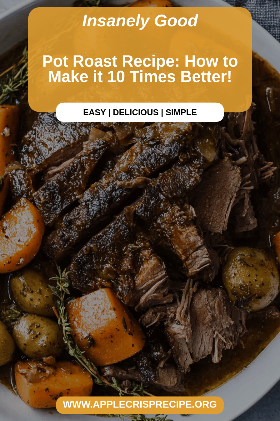 Pot roast recipe final dish beautifully presented and ready to serve