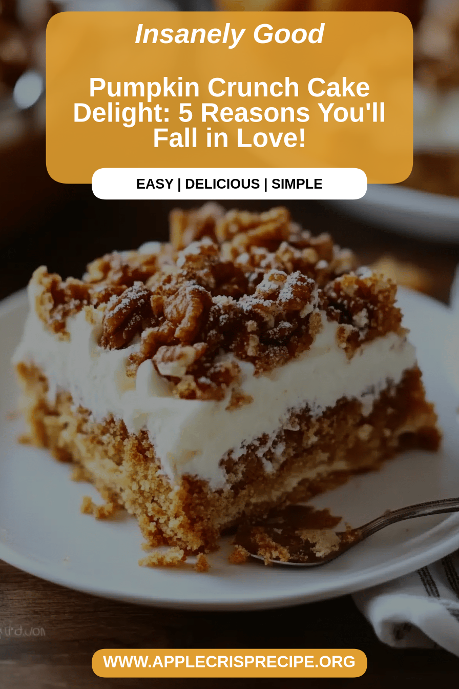 Pumpkin Crunch Cake final dish beautifully presented and ready to serve