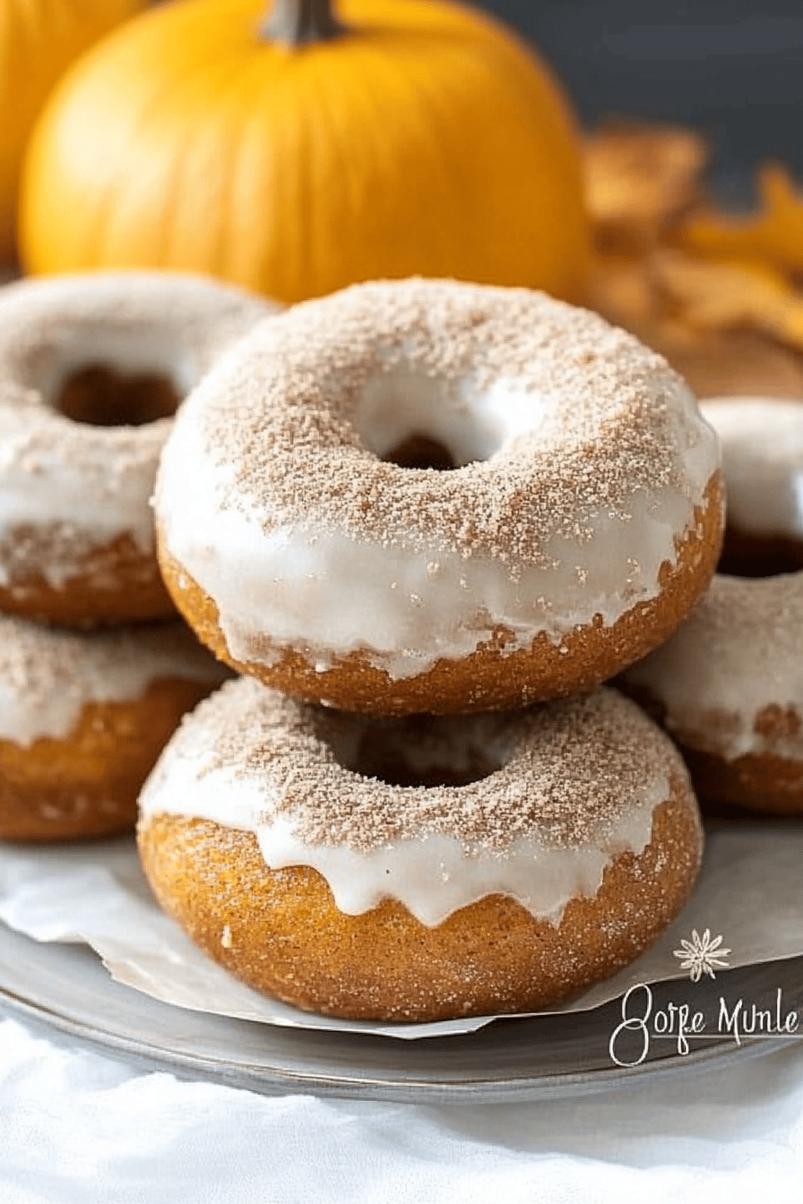 Pumpkin spice donuts ingredients organized and measured on kitchen counter
