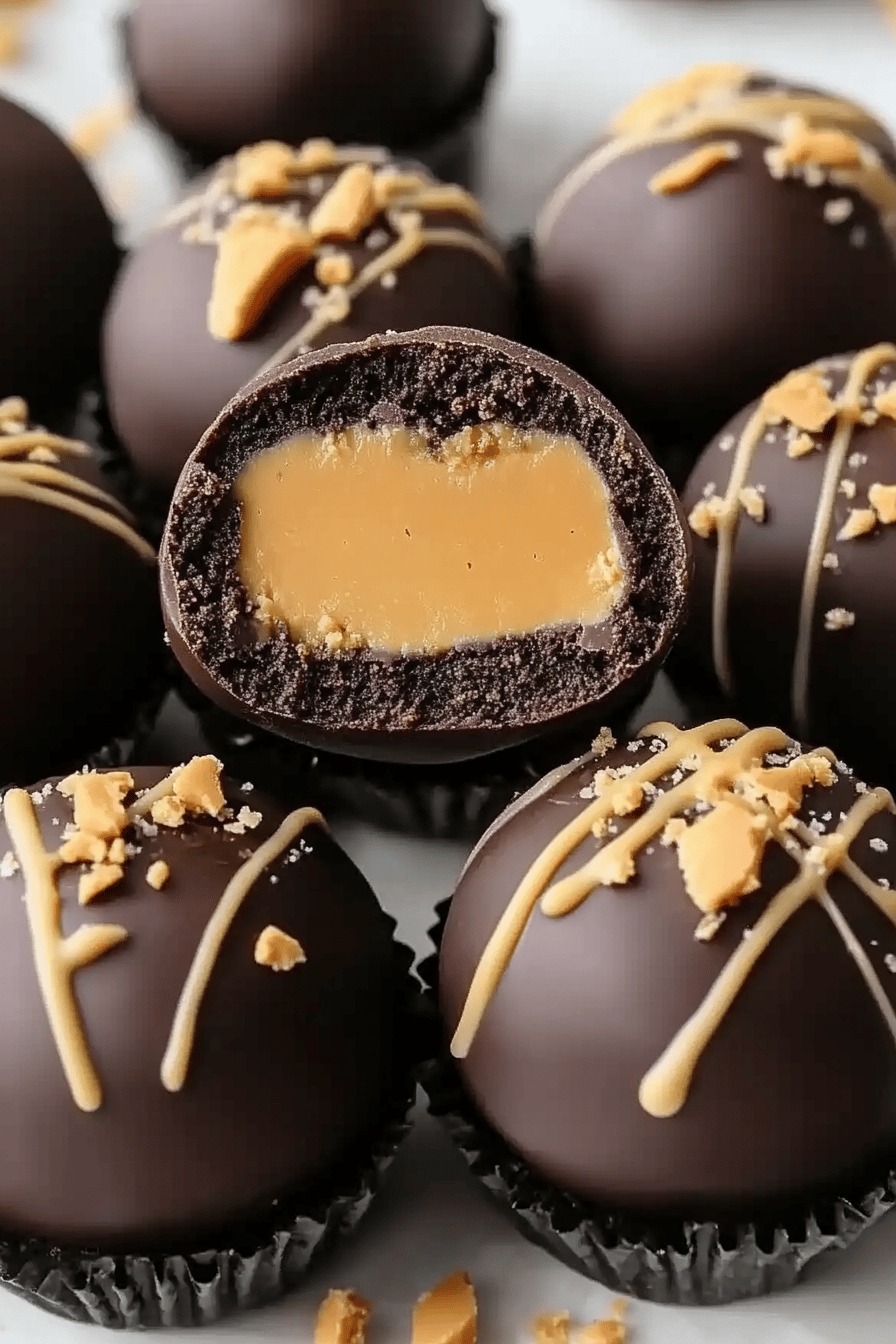 Reese's Peanut Butter Oreo Truffles ingredients organized and measured on kitchen counter