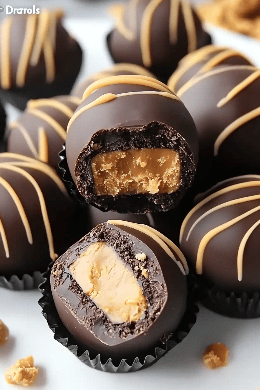 Reese's Peanut Butter Oreo Truffles slice on plate showing perfect texture and swirl pattern
