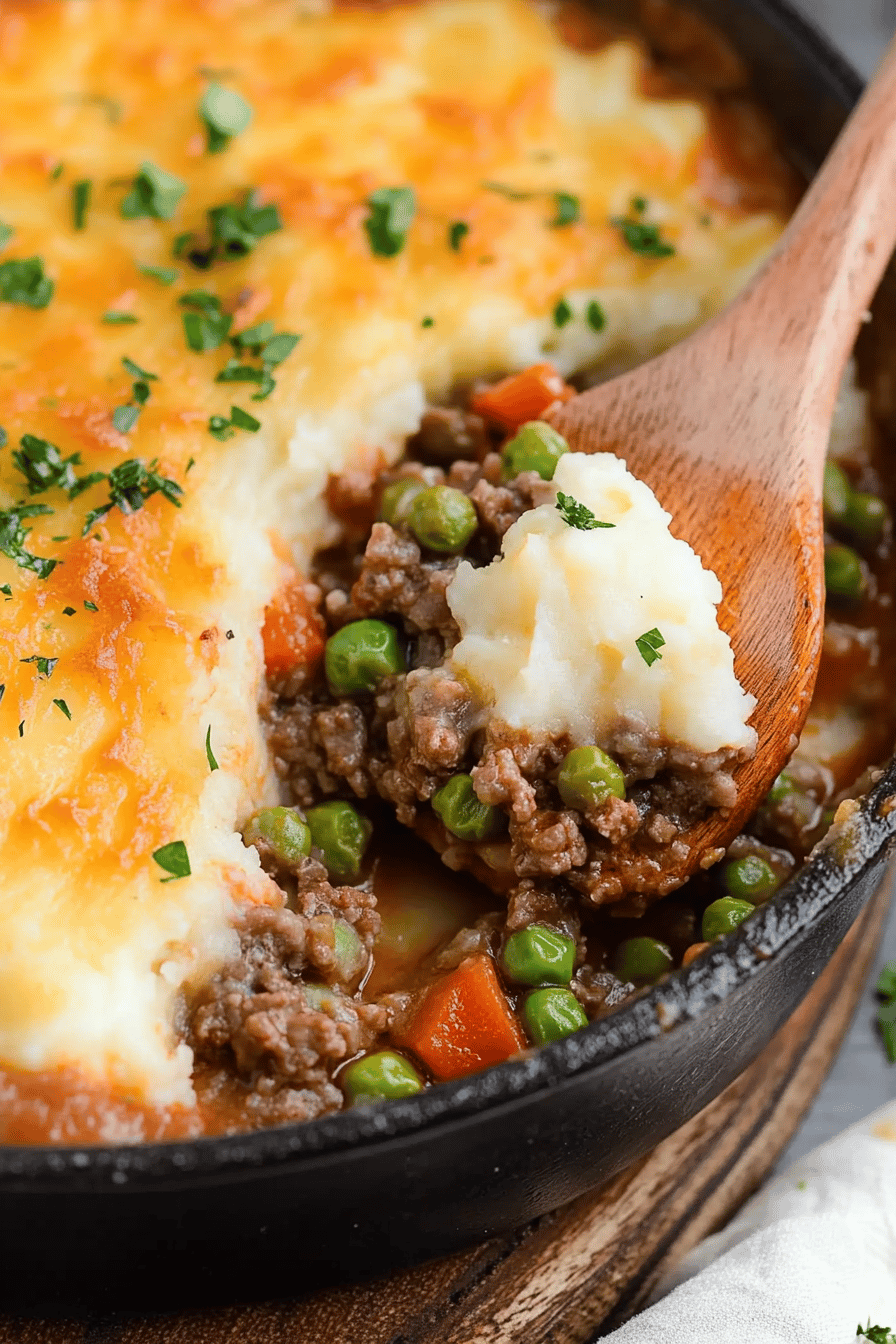 Shepherd's Pie slice on plate showing perfect texture and swirl pattern
