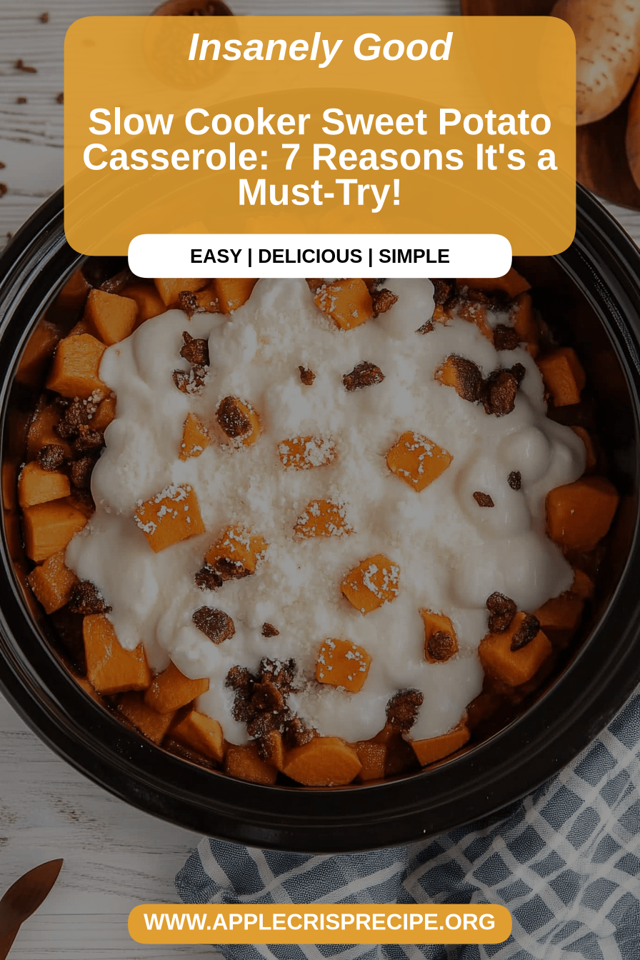 Slow Cooker Sweet Potato Casserole final dish beautifully presented and ready to serve