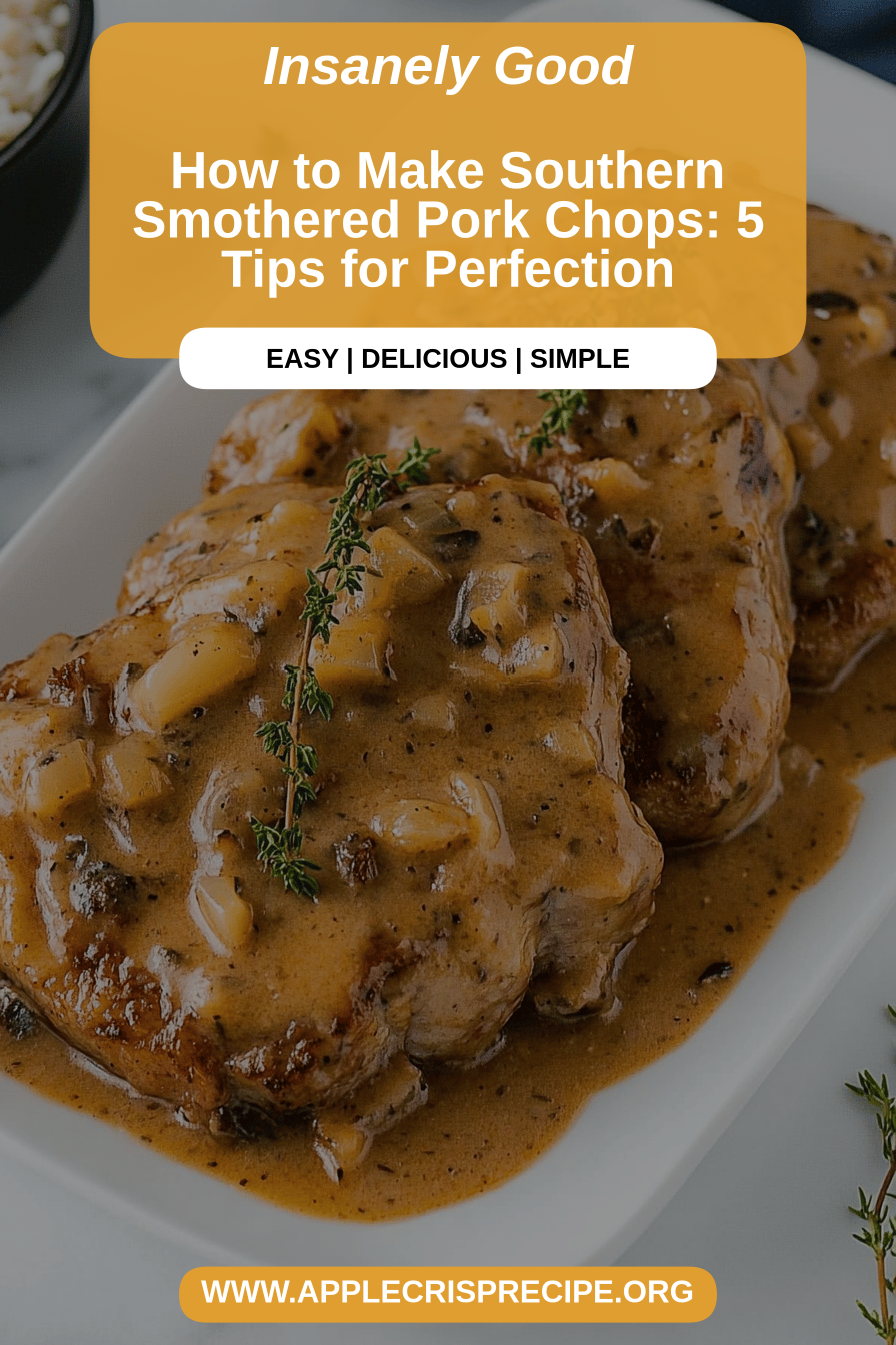 Southern Smothered Pork Chops final dish beautifully presented and ready to serve