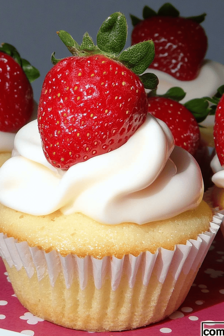Strawberries Cream Cupcakes ingredients organized and measured on kitchen counter