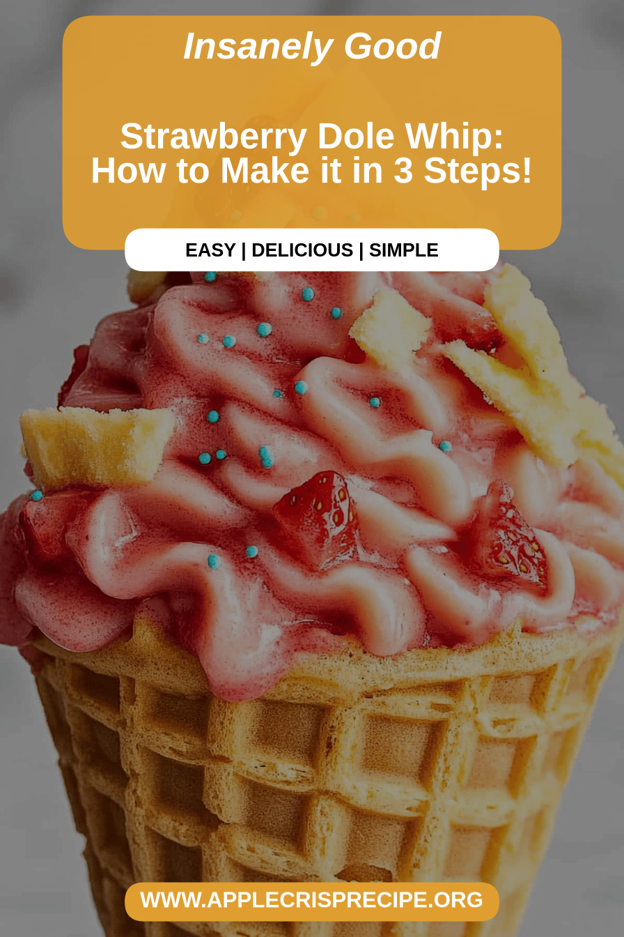 Strawberry Dole Whip final dish beautifully presented and ready to serve
