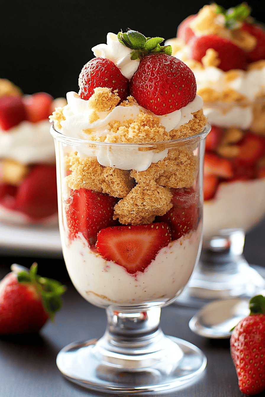 Strawberry Parfaits Recipe slice on plate showing perfect texture and swirl pattern