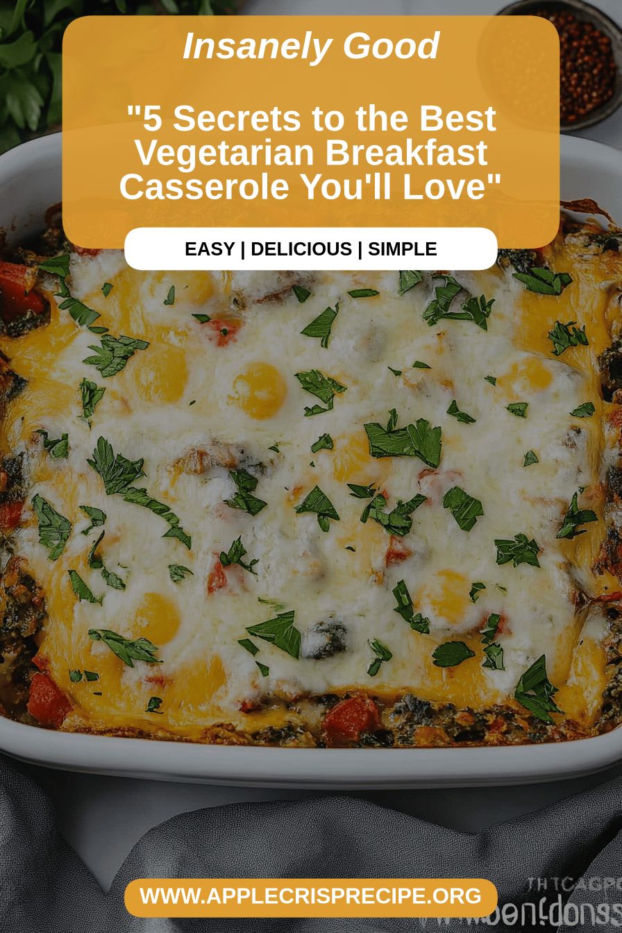 Vegetarian Breakfast Casserole final dish beautifully presented and ready to serve