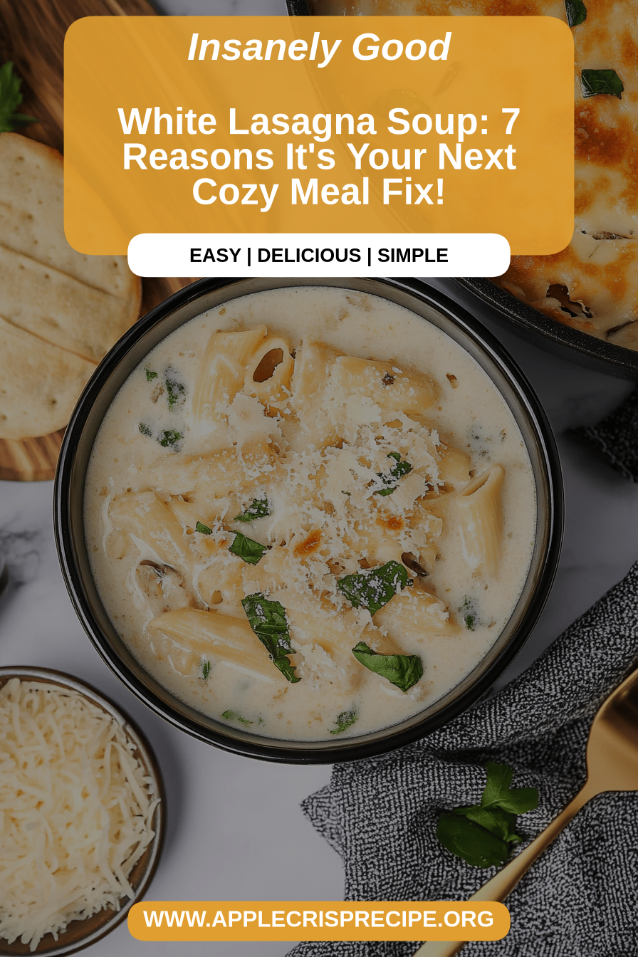 White Lasagna Soup final dish beautifully presented and ready to serve