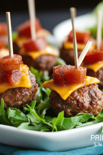 bacon cheeseburger meatballs