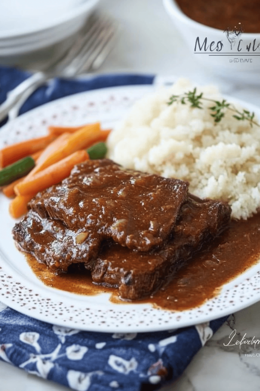 beef brisket slice on plate showing perfect texture and swirl pattern