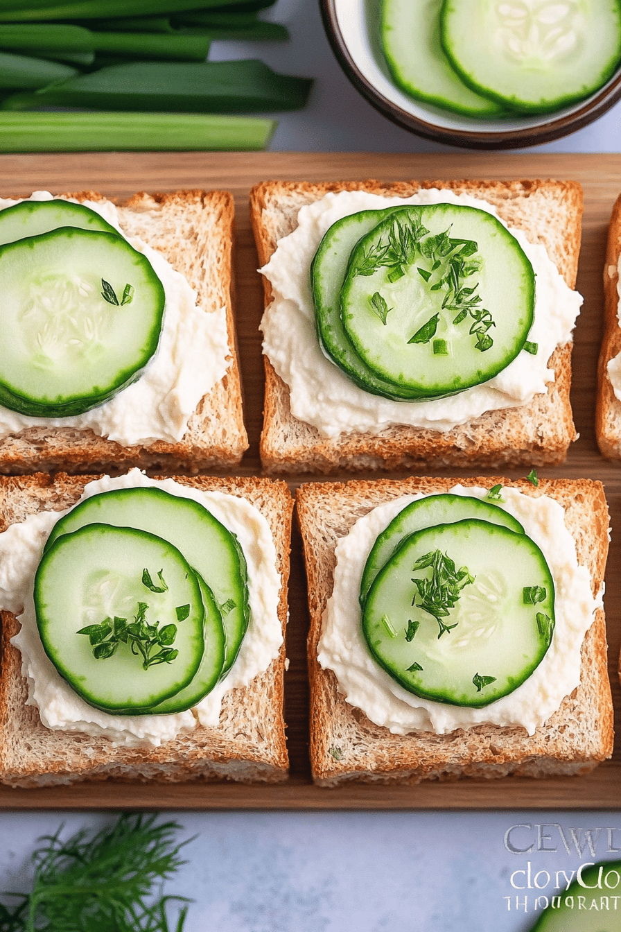 cucumber sandwiches slice on plate showing perfect texture and swirl pattern