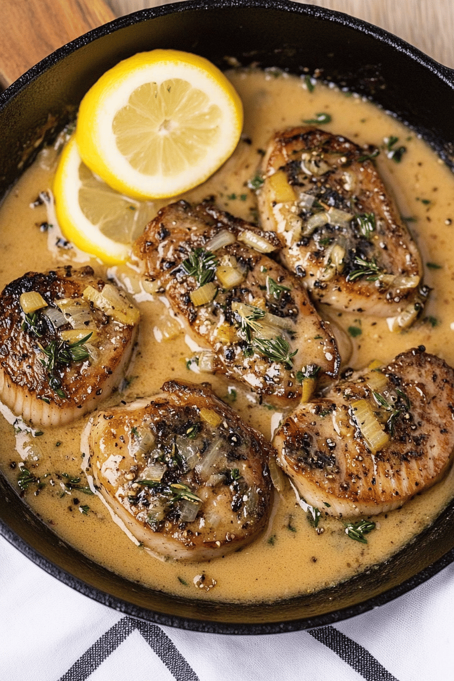 veal scallopini ingredients organized and measured on kitchen counter